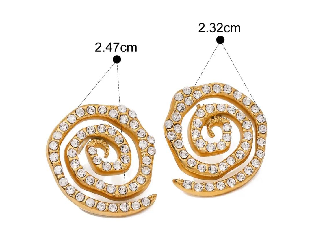 Diamond Spiral Gold Earring