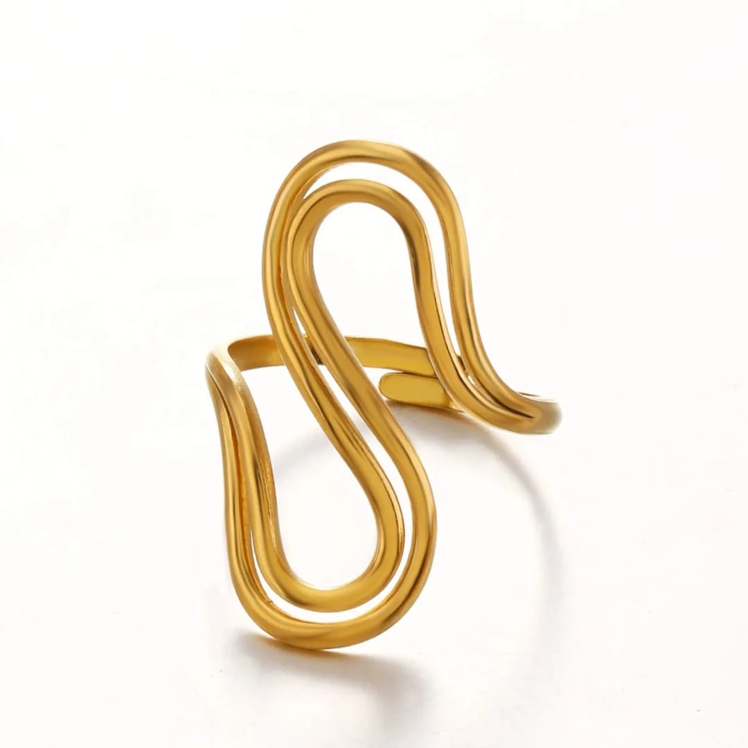 Twisted Gold Adjustable Ring