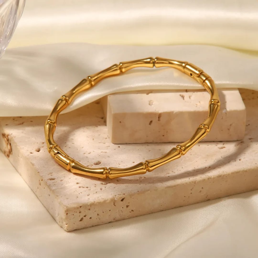 Gold Bamboo Cuff Bracelet