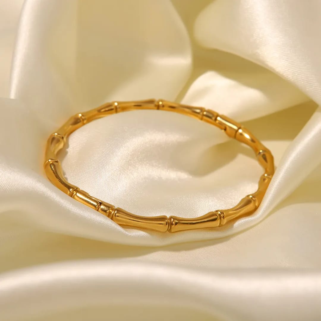 Gold Bamboo Cuff Bracelet