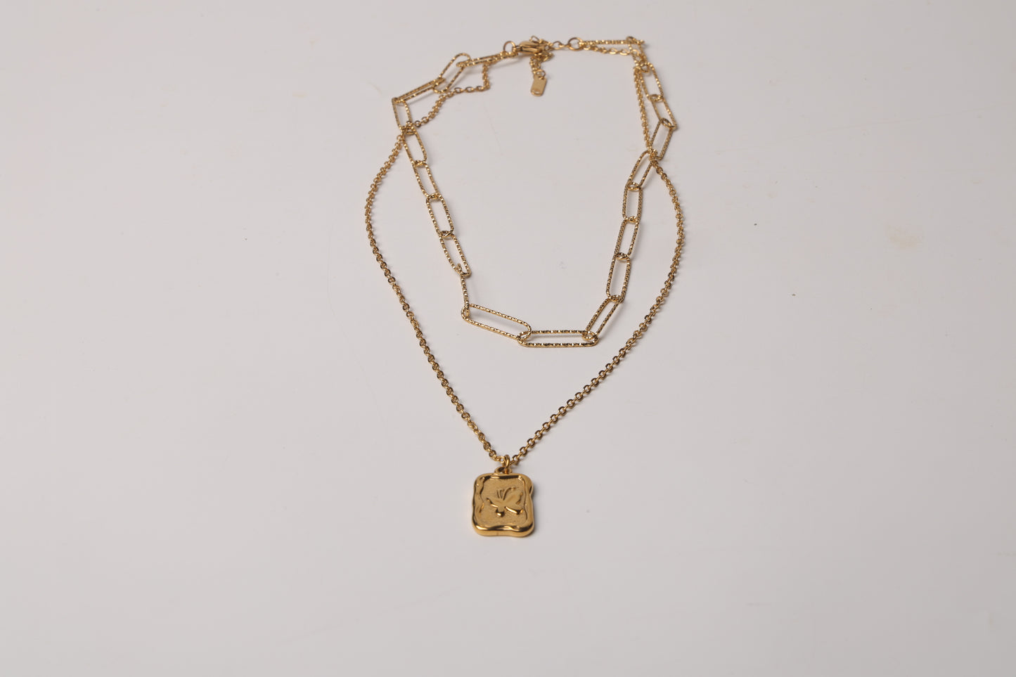 Butterfly Double Layer Gold Necklace