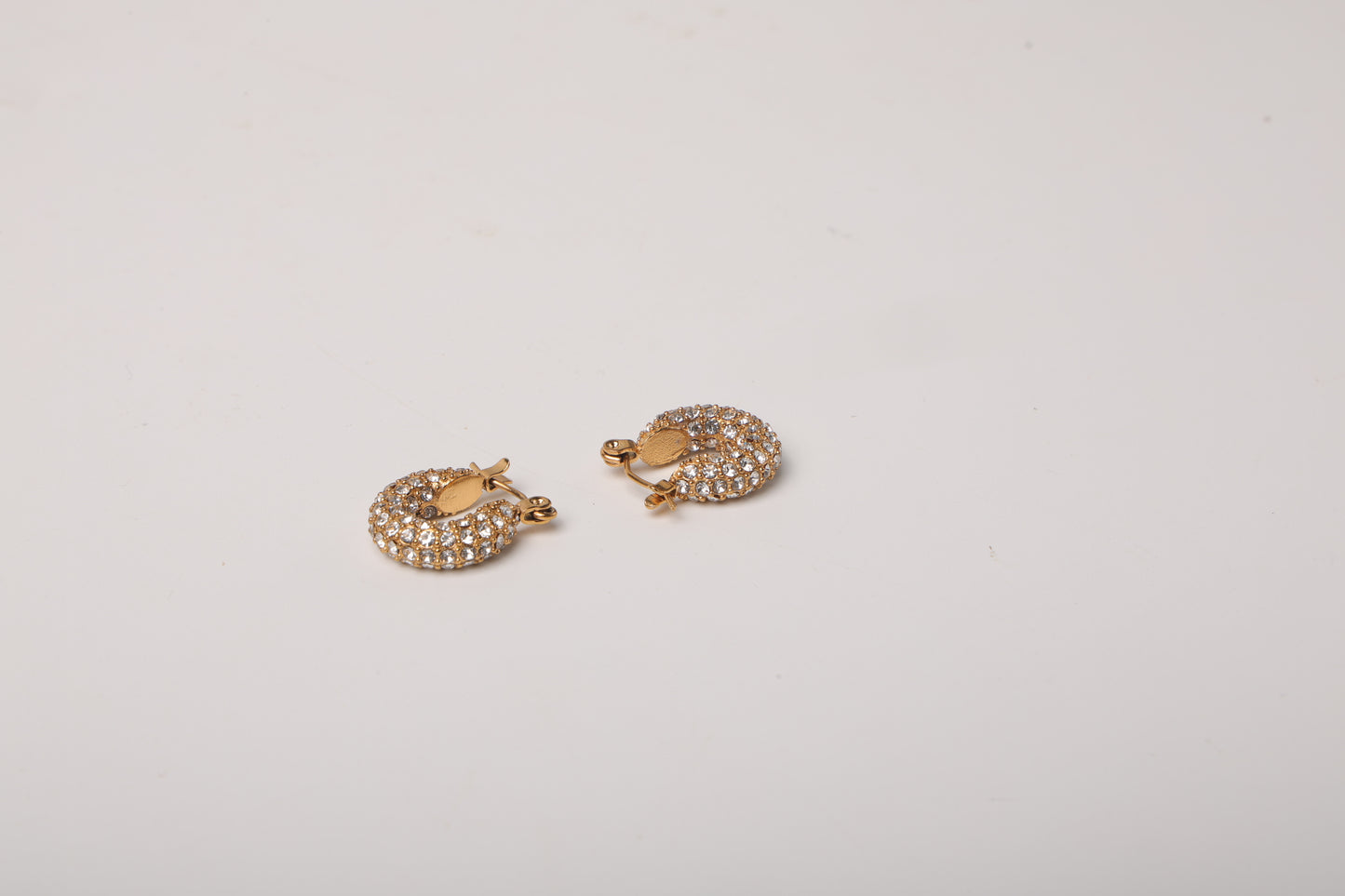 Diamond Studded Hoop Earrings