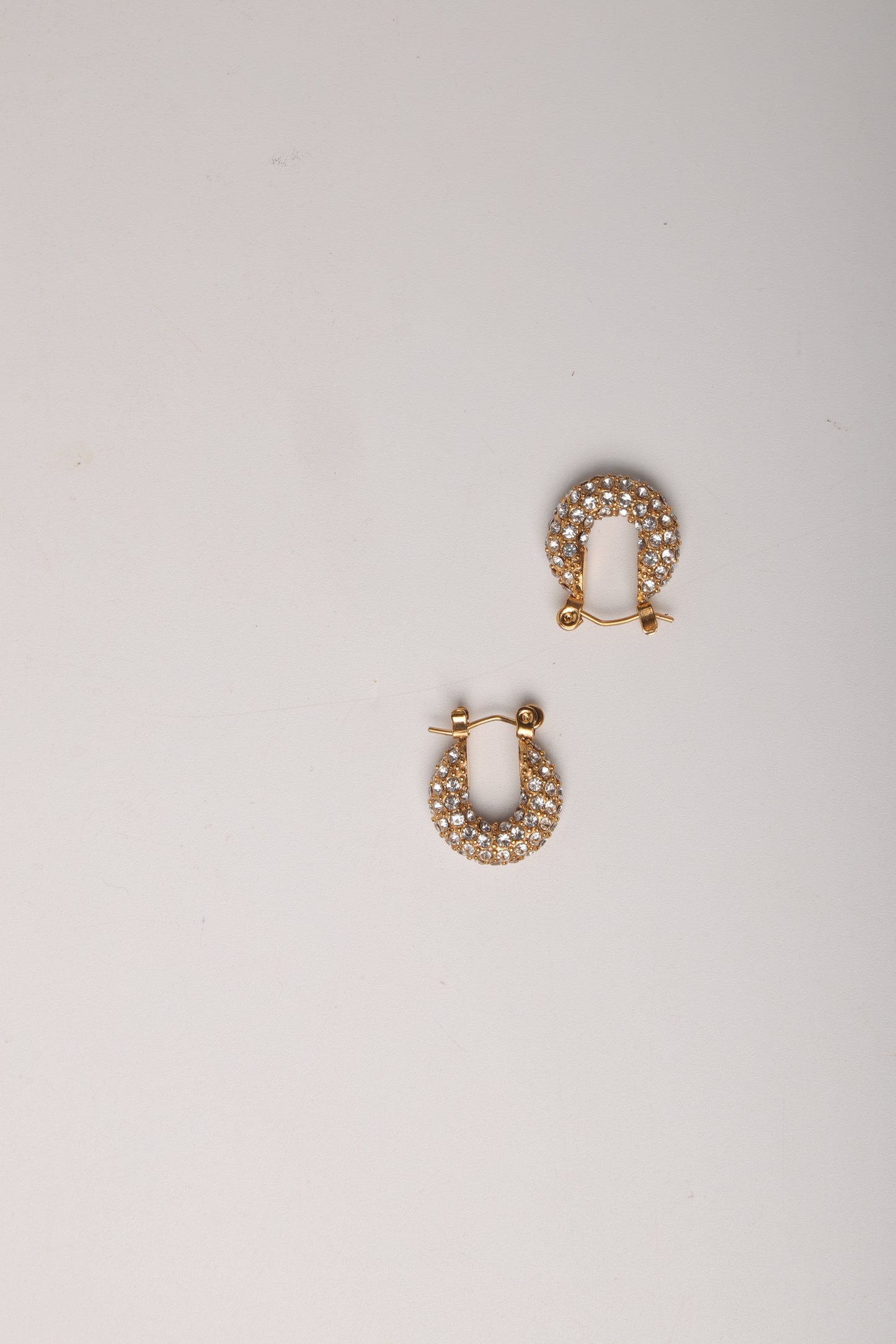 Diamond Studded Hoop Earrings
