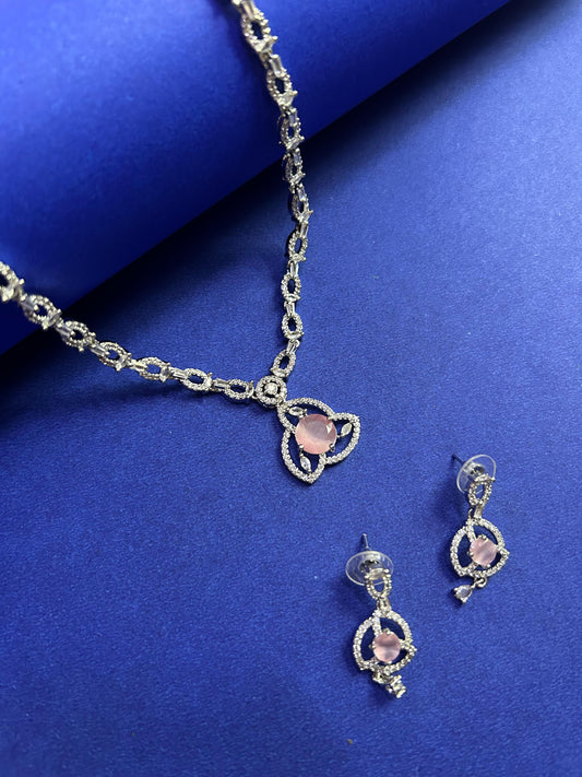 Light Pink AD Set ( Necklace and Earring )