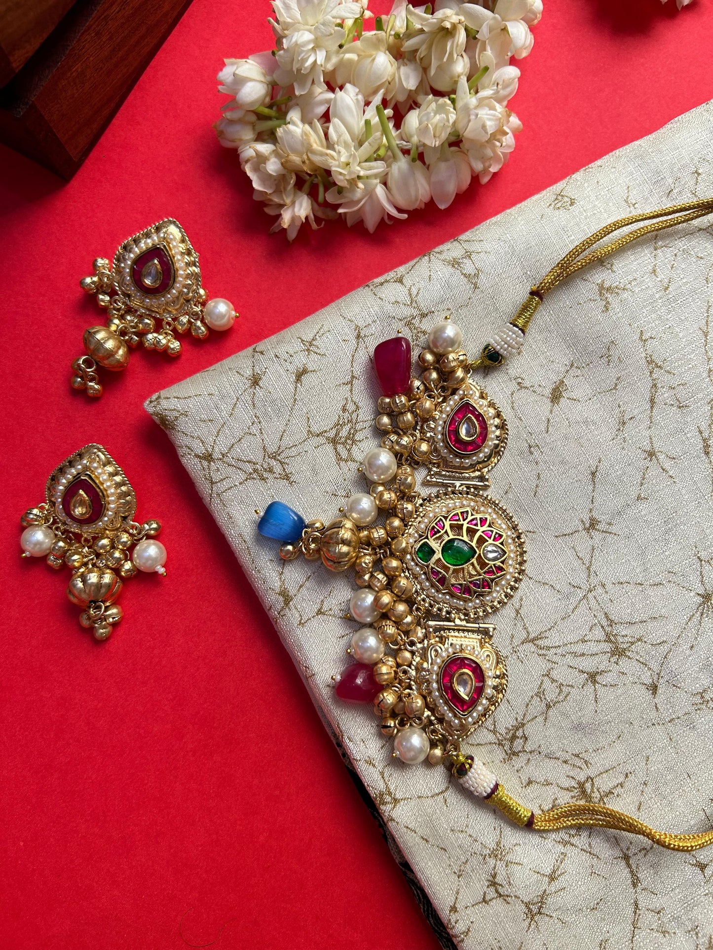Traditional Statement Choker Set ( Necklace and Earring )