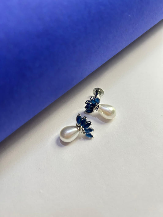 Deep Blue Pearl AD Earring