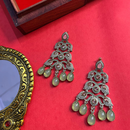 Angoori Light Green Traditional Earring