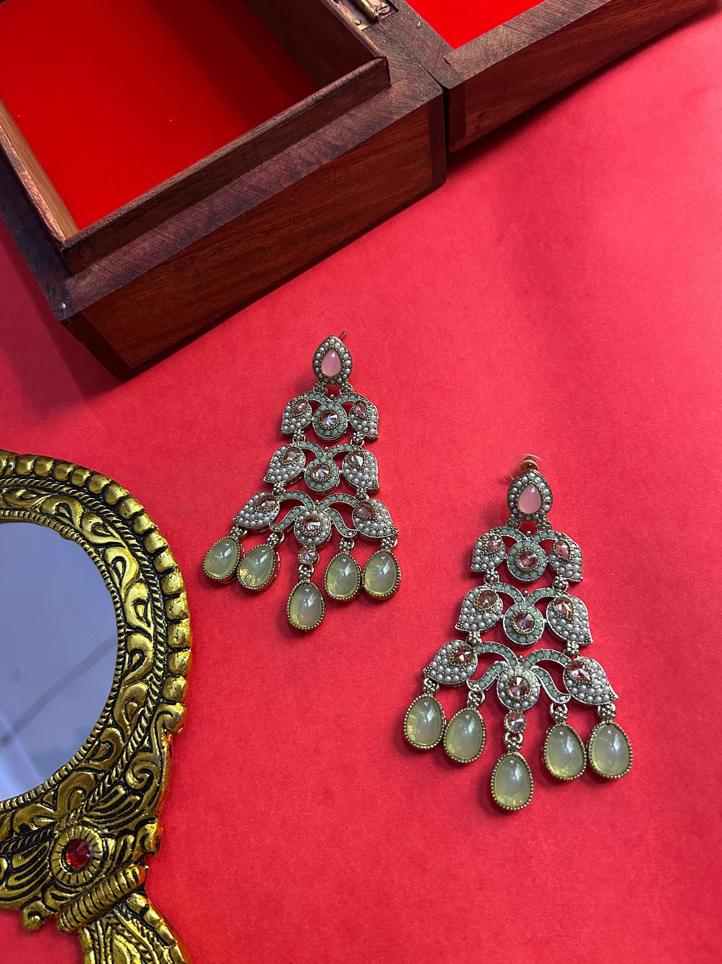 Angoori Light Green Traditional Earring