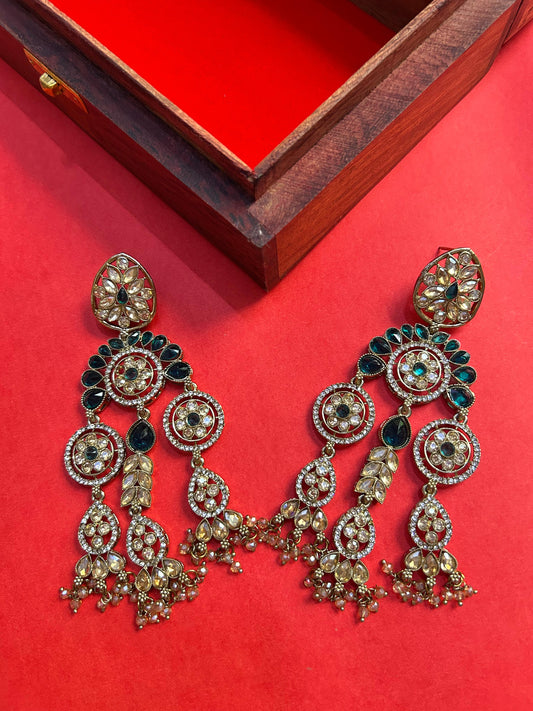Jhalar Emerald Traditional Earring