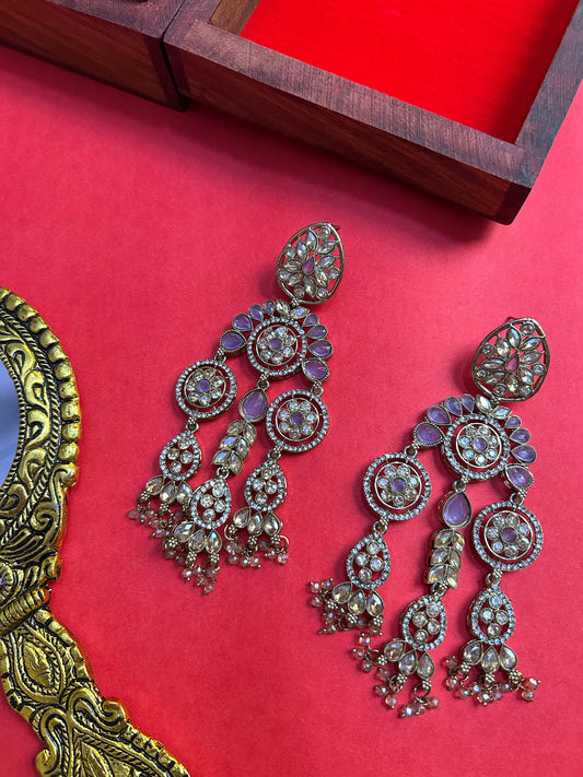Jhalar Lavender Traditional Earring
