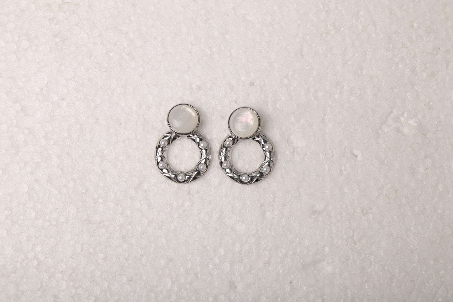 Moon Pearl Silver Earring