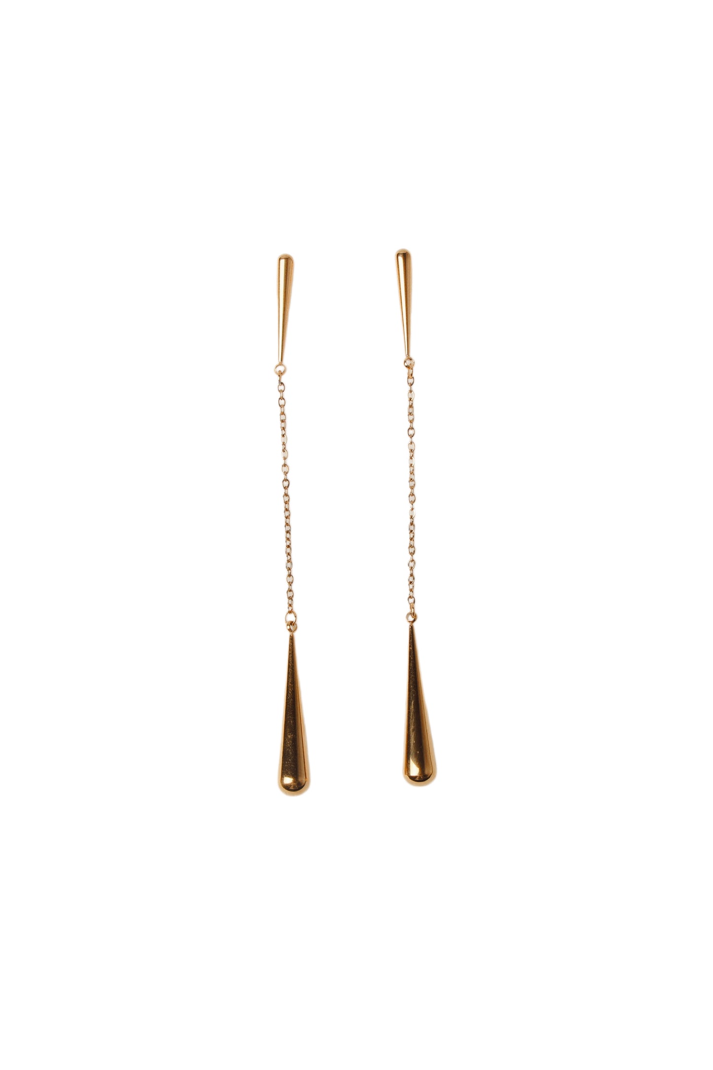 Gold Water Drop Tessel Earrings