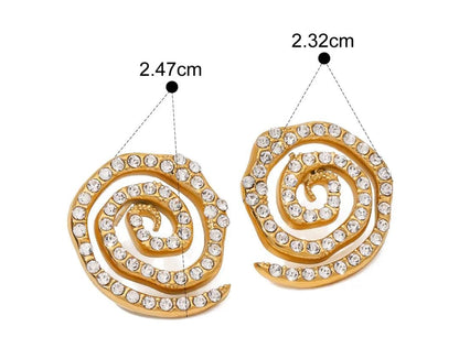 Diamond Spiral Gold Earring