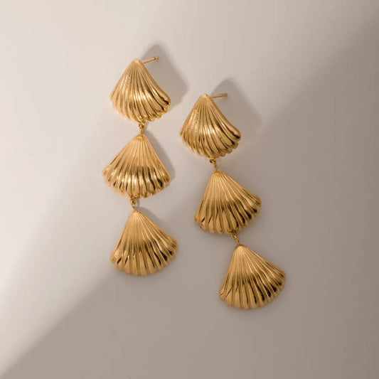 Golden Shell Statement Earring