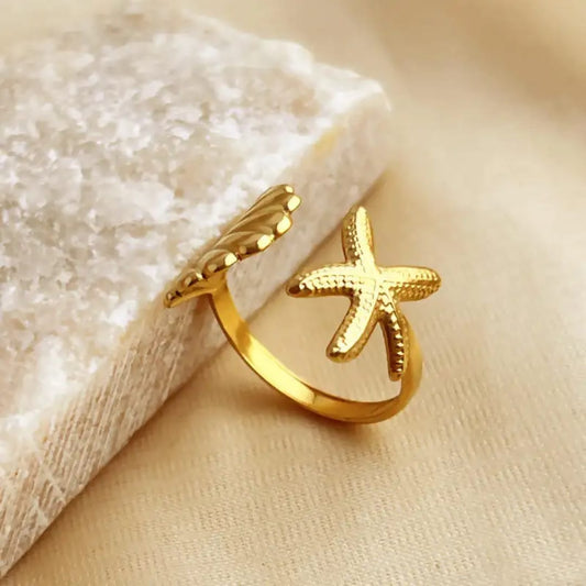 Star Shell Adjustable Ring