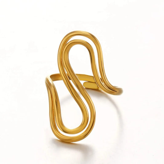 Twisted Gold Adjustable Ring