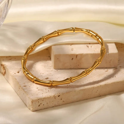 Gold Bamboo Cuff Bracelet