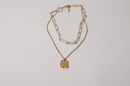 Butterfly Double Layer Gold Necklace