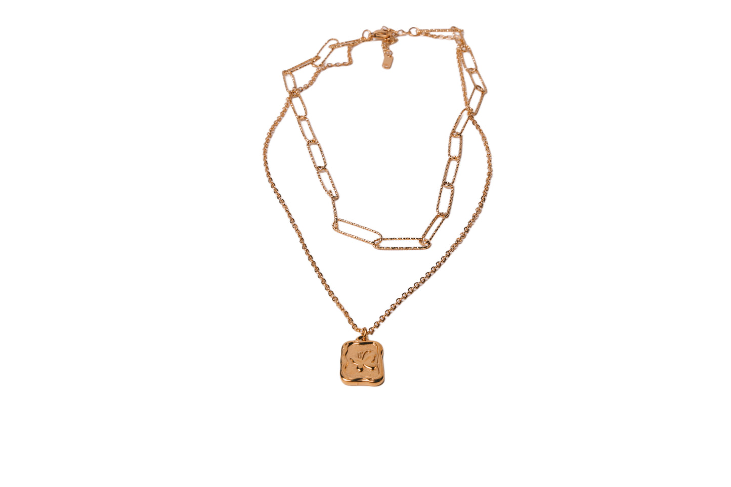 Butterfly Double Layer Gold Necklace