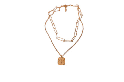 Butterfly Double Layer Gold Necklace