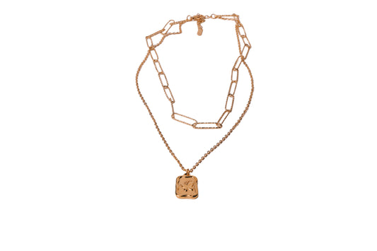 Butterfly Double Layer Gold Necklace