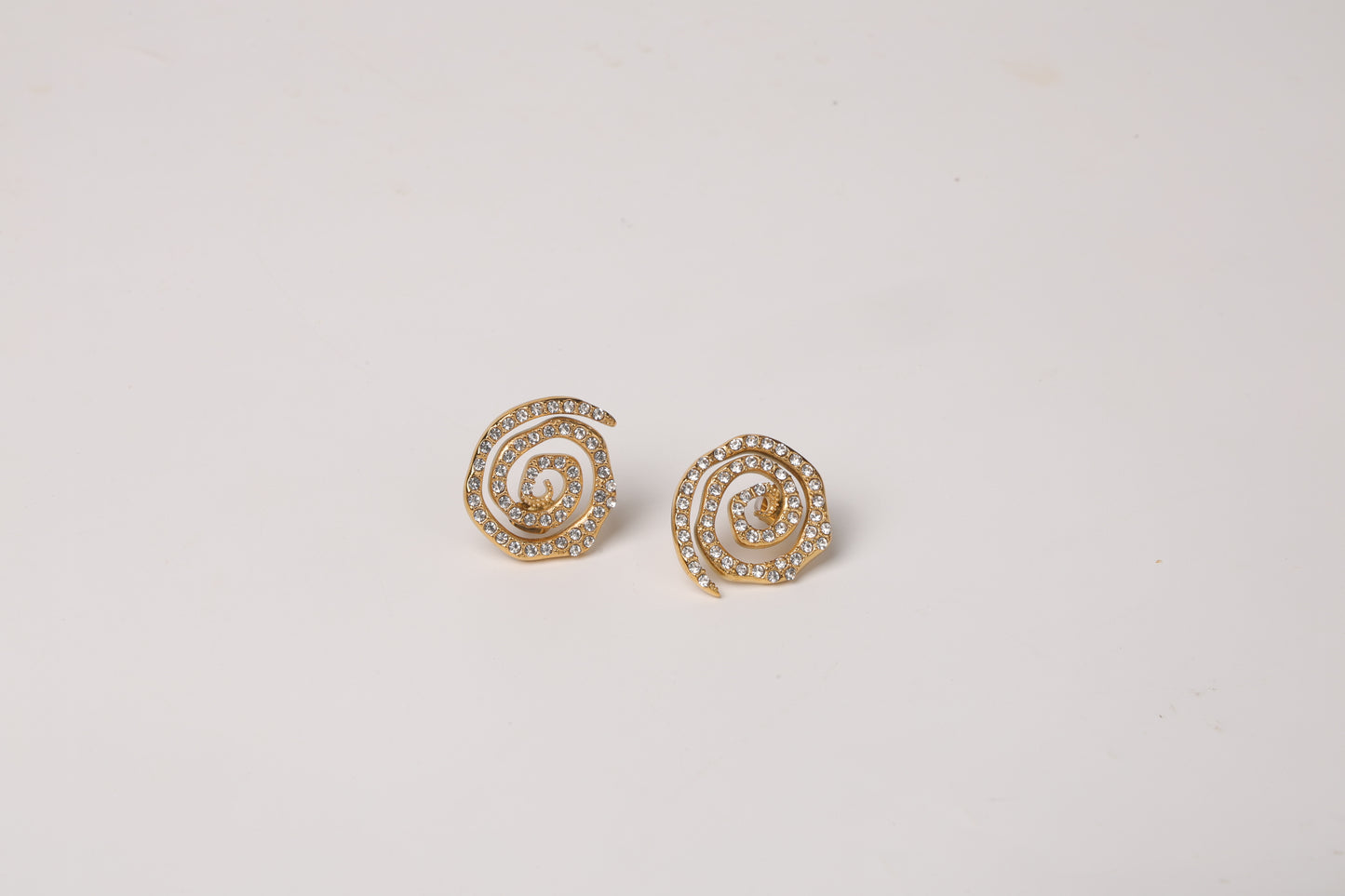 Diamond Spiral Gold Earring