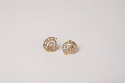 Diamond Spiral Gold Earring