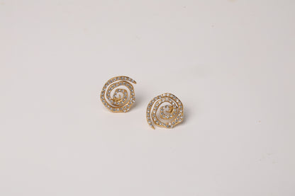 Diamond Spiral Gold Earring