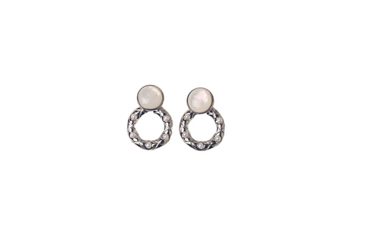 Moon Pearl Silver Earring