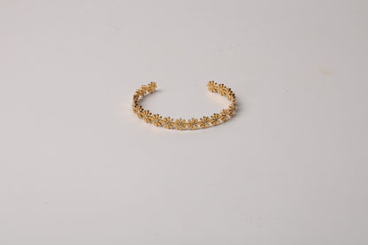 Flower Gold Cuff Bracelet
