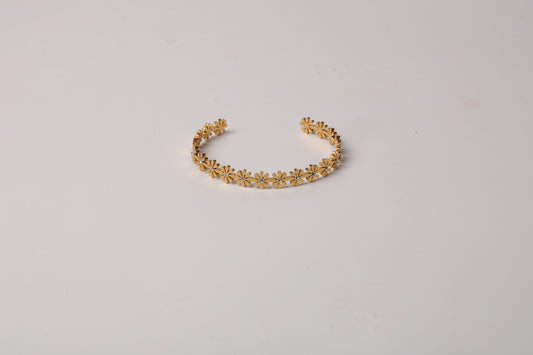 Flower Gold Cuff Bracelet