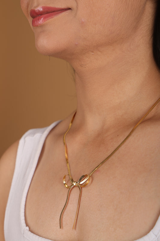 Gold Bow Necklace