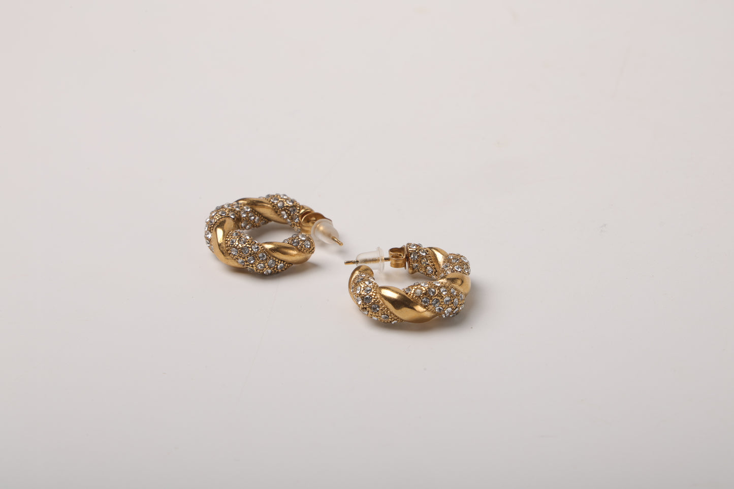 Gold Twisted Crystal Earring