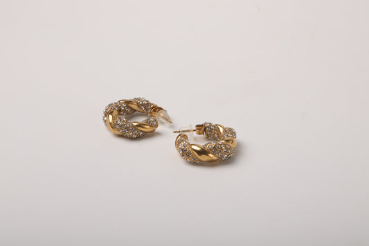 Gold Twisted Crystal Earring