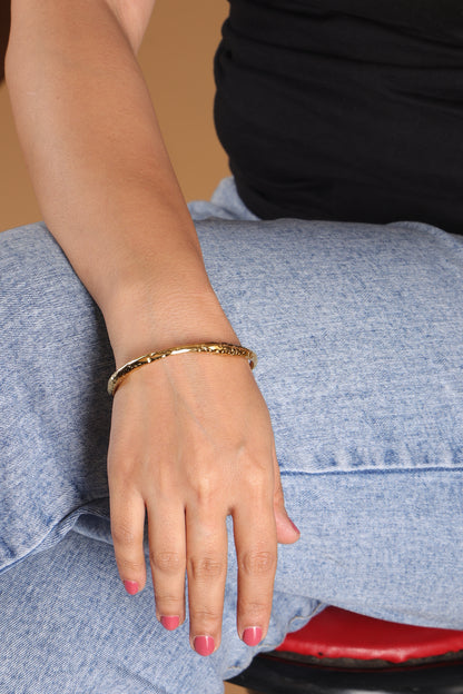 Gold Textured Cuff Bracelet