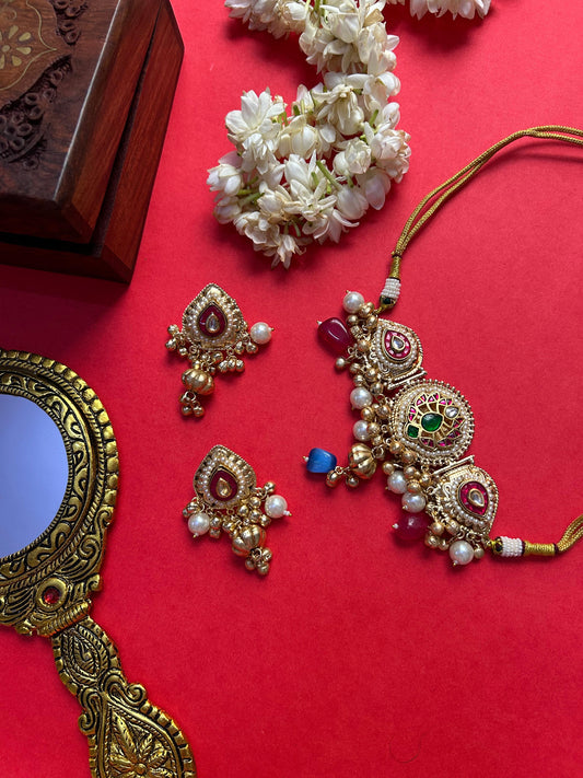 Traditional Statement Choker Set ( Necklace and Earring )