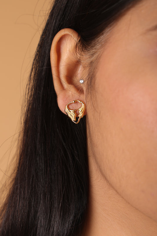 Minimal Leafy Stud Earring