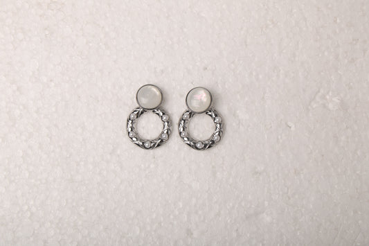 Moon Pearl Silver Earring
