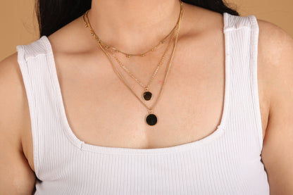 Round Belle Three Layer Necklace
