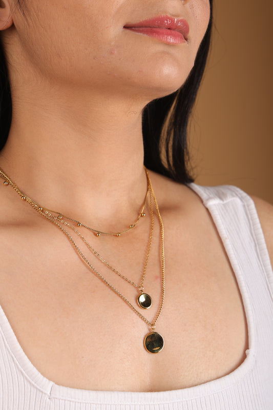 Round Belle Three Layer Necklace