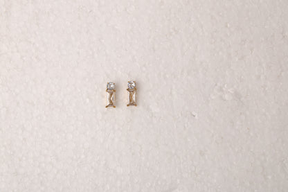 Sleek White Bar Stud Earrings
