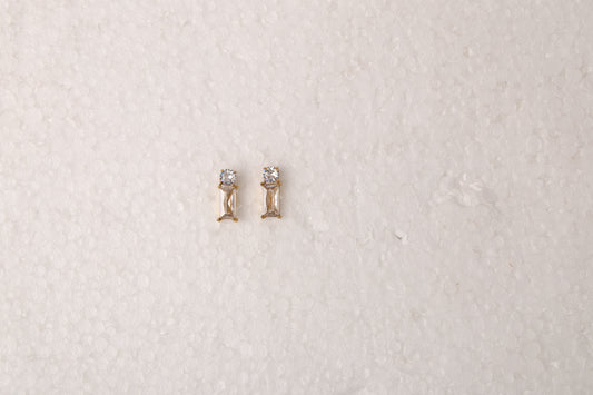 Sleek White Bar Stud Earrings