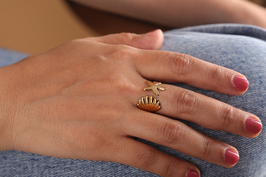 Star Shell Adjustable Ring