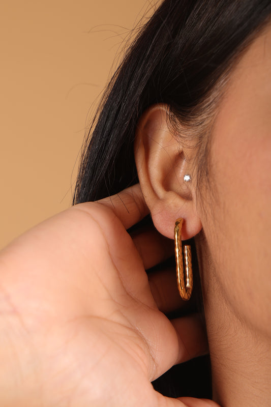Textured Hoops Earring