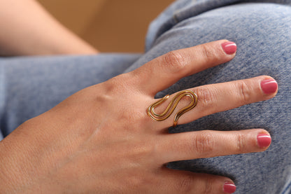 Twisted Gold Adjustable Ring