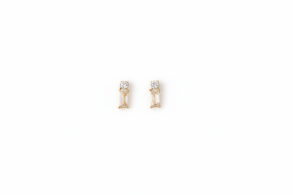 Sleek White Bar Stud Earrings