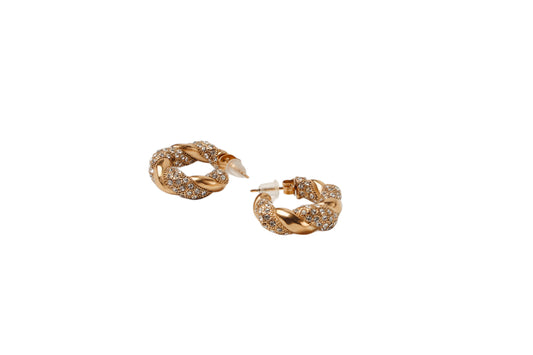 Gold Twisted Crystal Earring