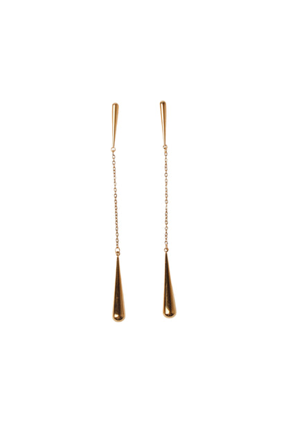 Gold Water Drop Tessel Earrings