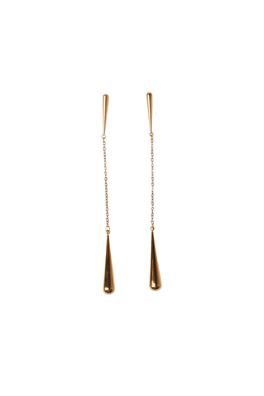 Gold Water Drop Tessel Earrings