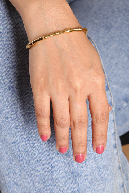 Gold Bamboo Cuff Bracelet